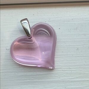 Lalique Pink Heart Pendant